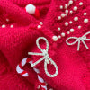 Handmade pearl Christmas themed sweater with three-dimensional decoration holiday sweater pullover