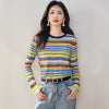 Chic Knit Sweater Women's Round Neck Loose Fit Slimming French Little Black Dress Style Soft Knit Top
