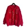 Handmade pearl Christmas themed sweater with three-dimensional decoration holiday sweater pullover